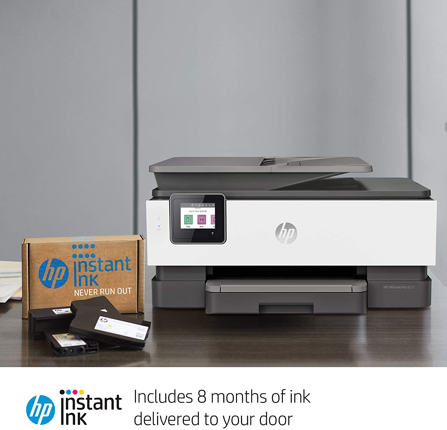 HP OfficeJet Pro 8035 All-in-One Wireless Printer - Includes 8 Months of Ink Delivered to Your Door, Smart Home Office Productivity - Basalt (5LJ23A) HP OfficeJet Pro 8035 All-in-One Wireless Printer - Includes 8 Months of Ink Delivered to Your Door, Smart Home Office Productivity - Basalt (5LJ23A)